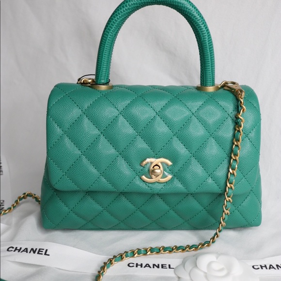 AUTHENTIC CHANEL GREEN COCO HANDLE - Picture 5 of 8